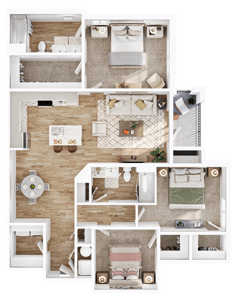 1-C Floor Plan at Hamilton Reserve, Greensboro, 27407
